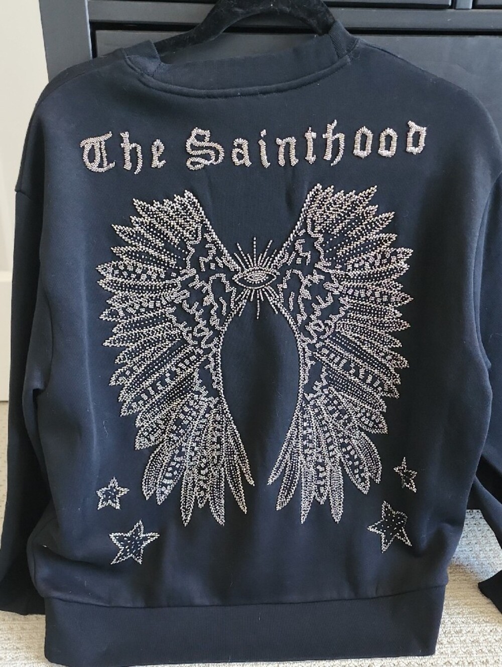 AllSaints Black Embellished Star Sweatshirt - Picture 3 of 8